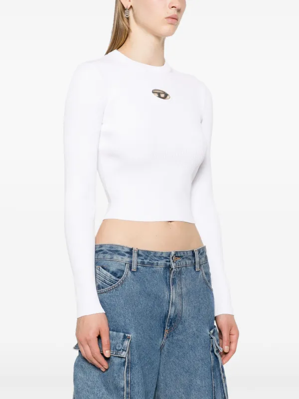 Diesel Oval Dプレート トップ | ホワイト | FARFETCH JP