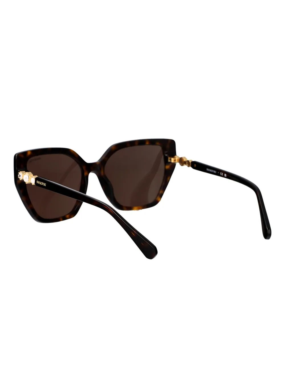 Swarovski Eyewear Zonnebril verfraaid met kristallen Bruin