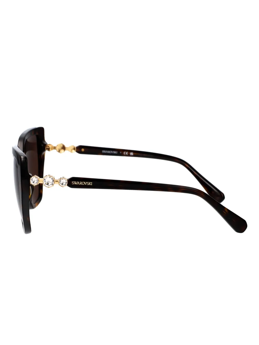 Swarovski Eyewear Zonnebril verfraaid met kristallen Bruin