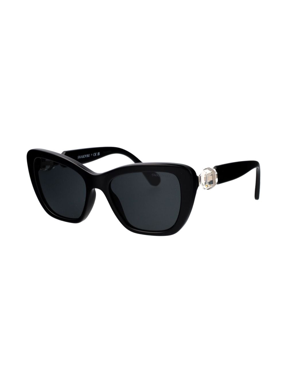 Swarovski cat-eye crystal-embellished-arm sunglasses - Zwart