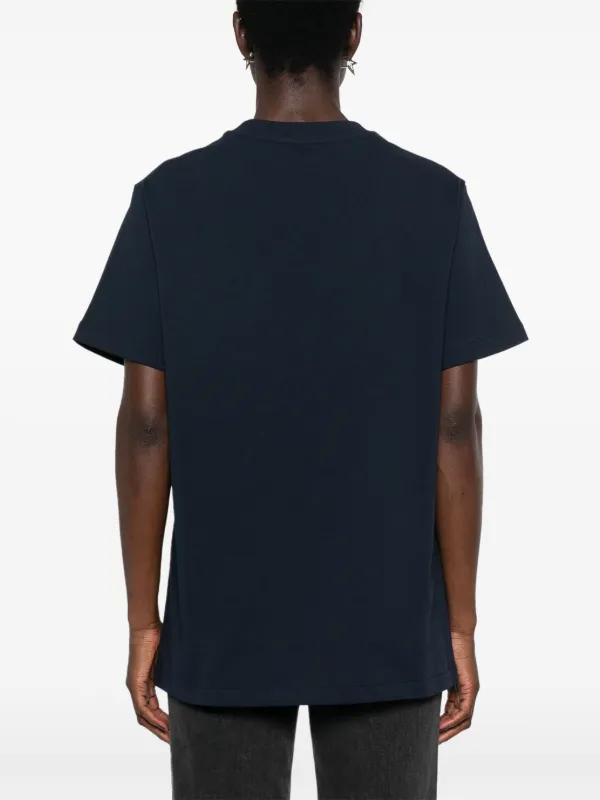 【有名人芸能人】 A.P.C. Rue FARFETCH | Blue | T-shirt logo-embroidered Madame トップス
