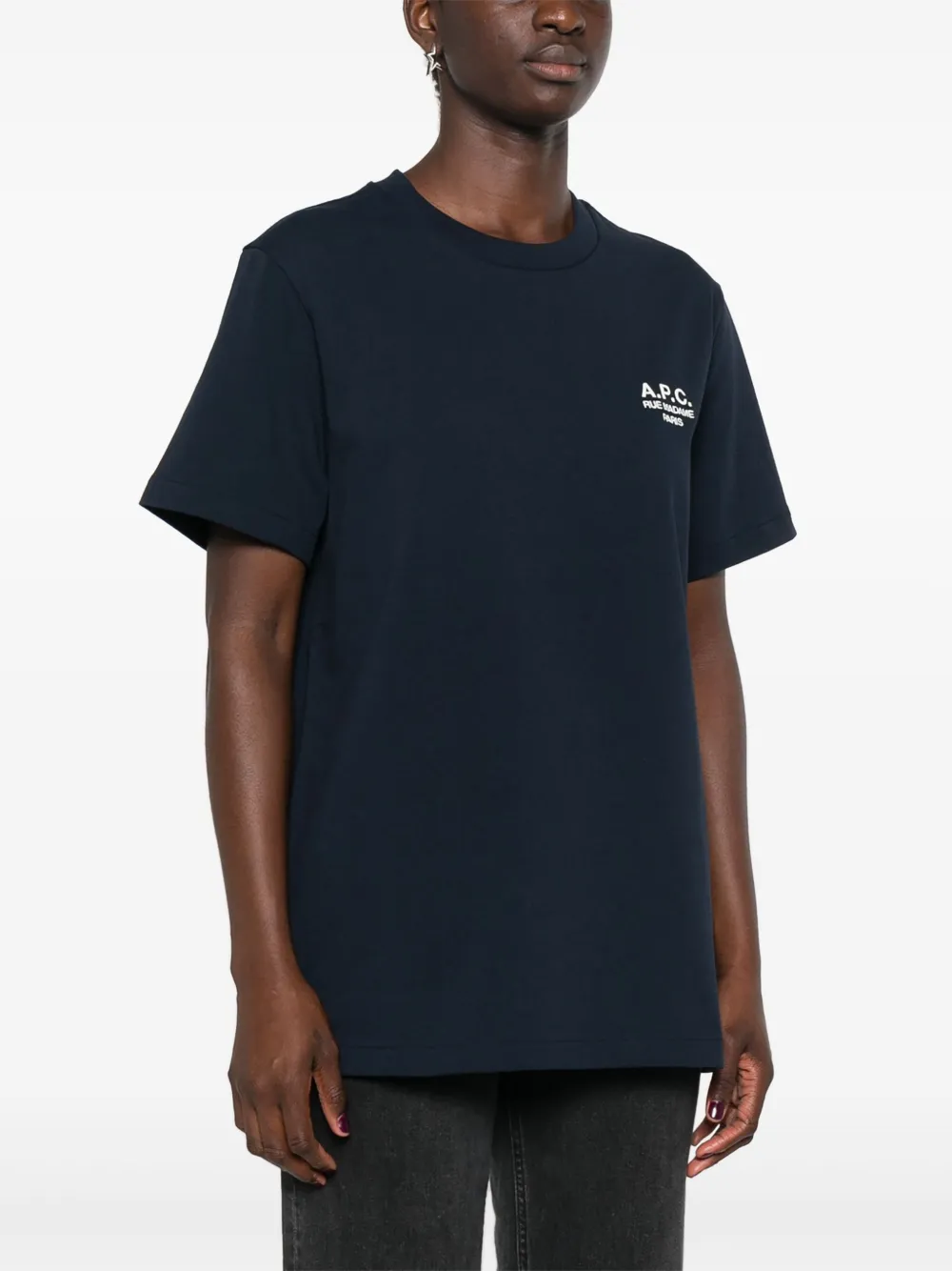 新到着 Madame Rue A.P.C. logo-embroidered FARFETCH | Blue | T-shirt トップス