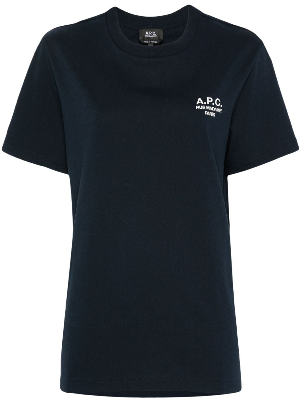 A.P.C. Rue Madame T-shirt met geborduurd logo Blauw