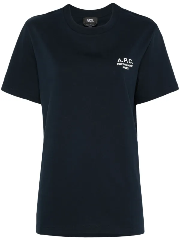 福袋売れ残りセール A.P.C. FARFETCH | Blue | T-shirt logo-embroidered Madame Rue トップス