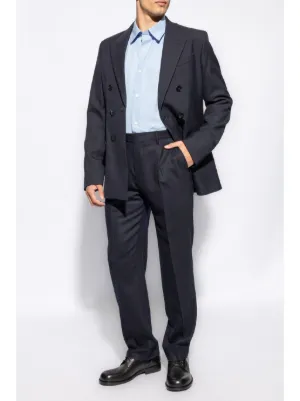AMI PARIS シングルブレスト バージンウール ブレザー AMI Paris Ami De Coeur セーター | ブルー | FARFETCH JP