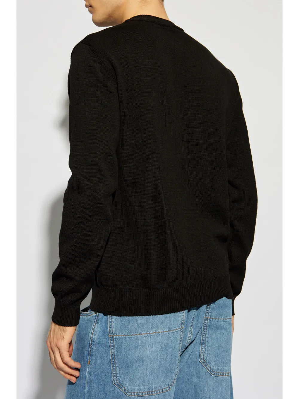 Moschino Katoenen sweater met geborduurd logo Zwart