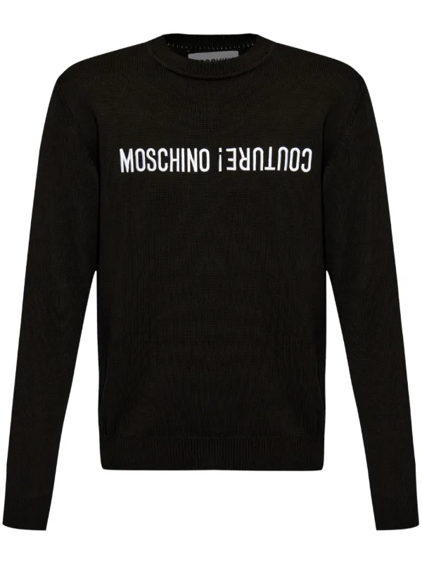 Moschino logo-embroidered Cotton Sweater Black FARFETCH UZ