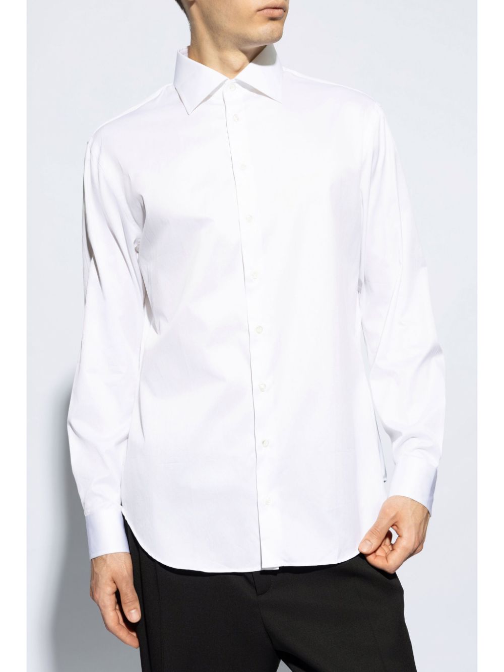 Shop Giorgio Armani Cotton Shirt In White