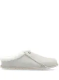 Birkenstock suede shearling slippers - White