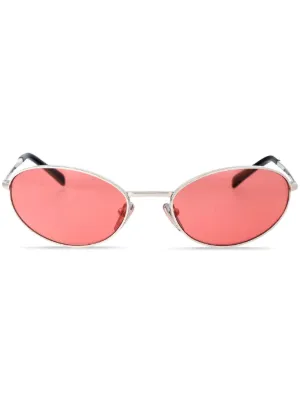 Prada Eyewear ラウンドフレーム サングラス | ピンク | FARFETCH JP