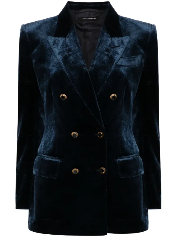 ジャケット TOM FORD SS24 Double-breasted blazer (GI2971FAX1189 DP711) SILK AND WOOL TWILL 