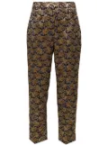 Prada patterned-jacquard cropped trousers - Gold