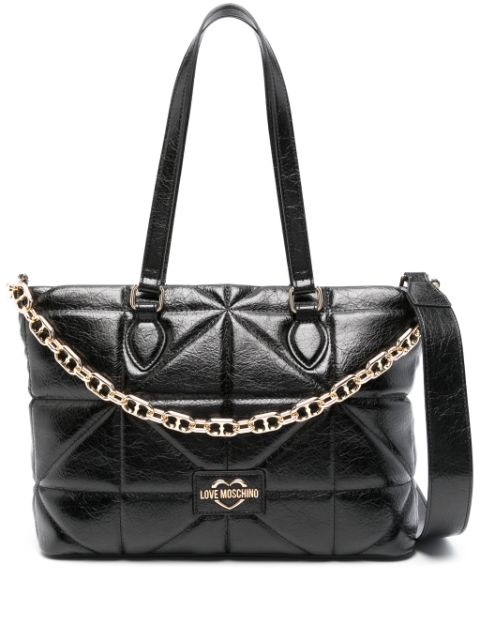 Love Moschino logo-lettering quilted tote bag Women