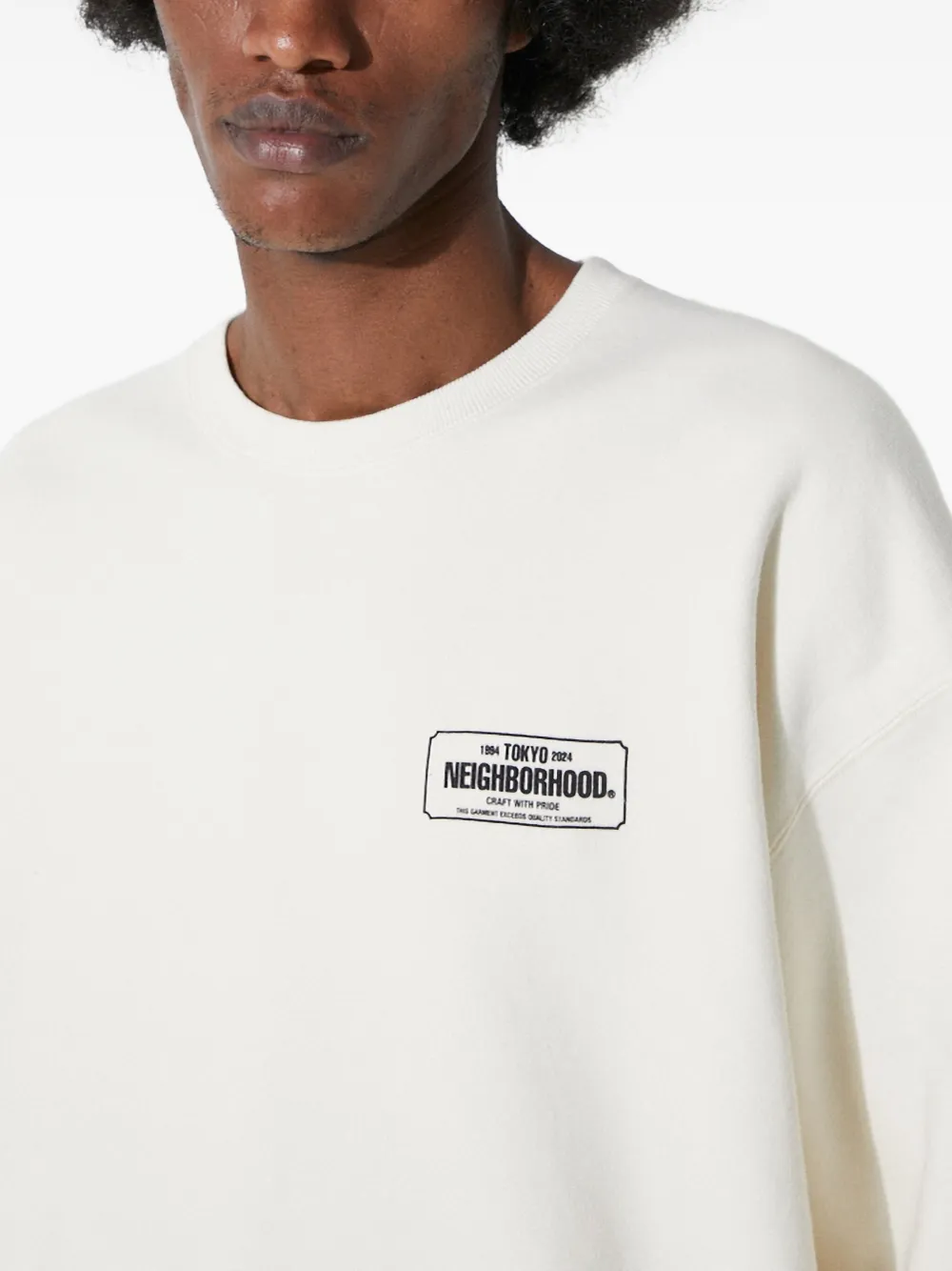 Neighborhood Sweater met logo Wit