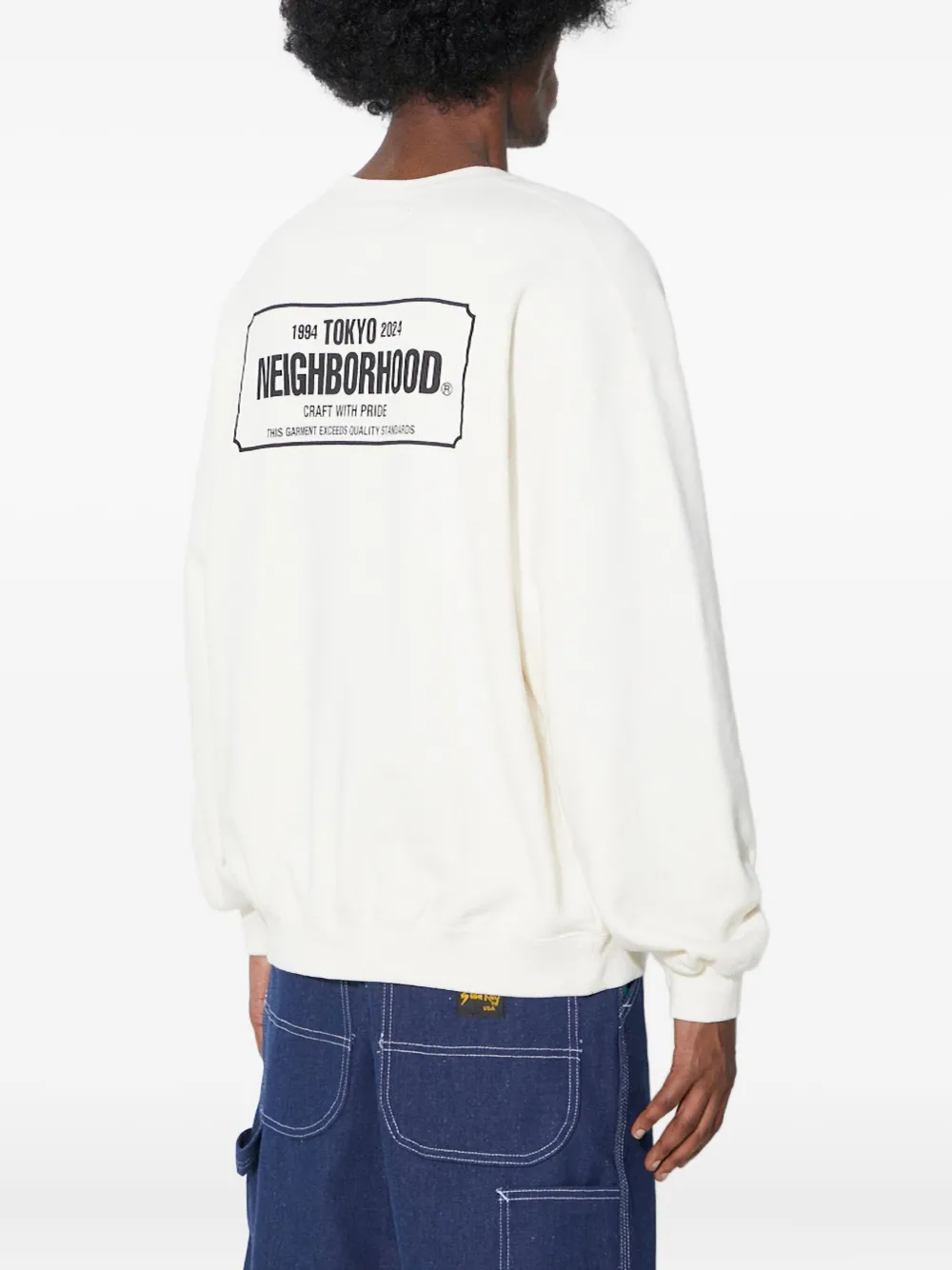 Neighborhood Sweater met logo Wit