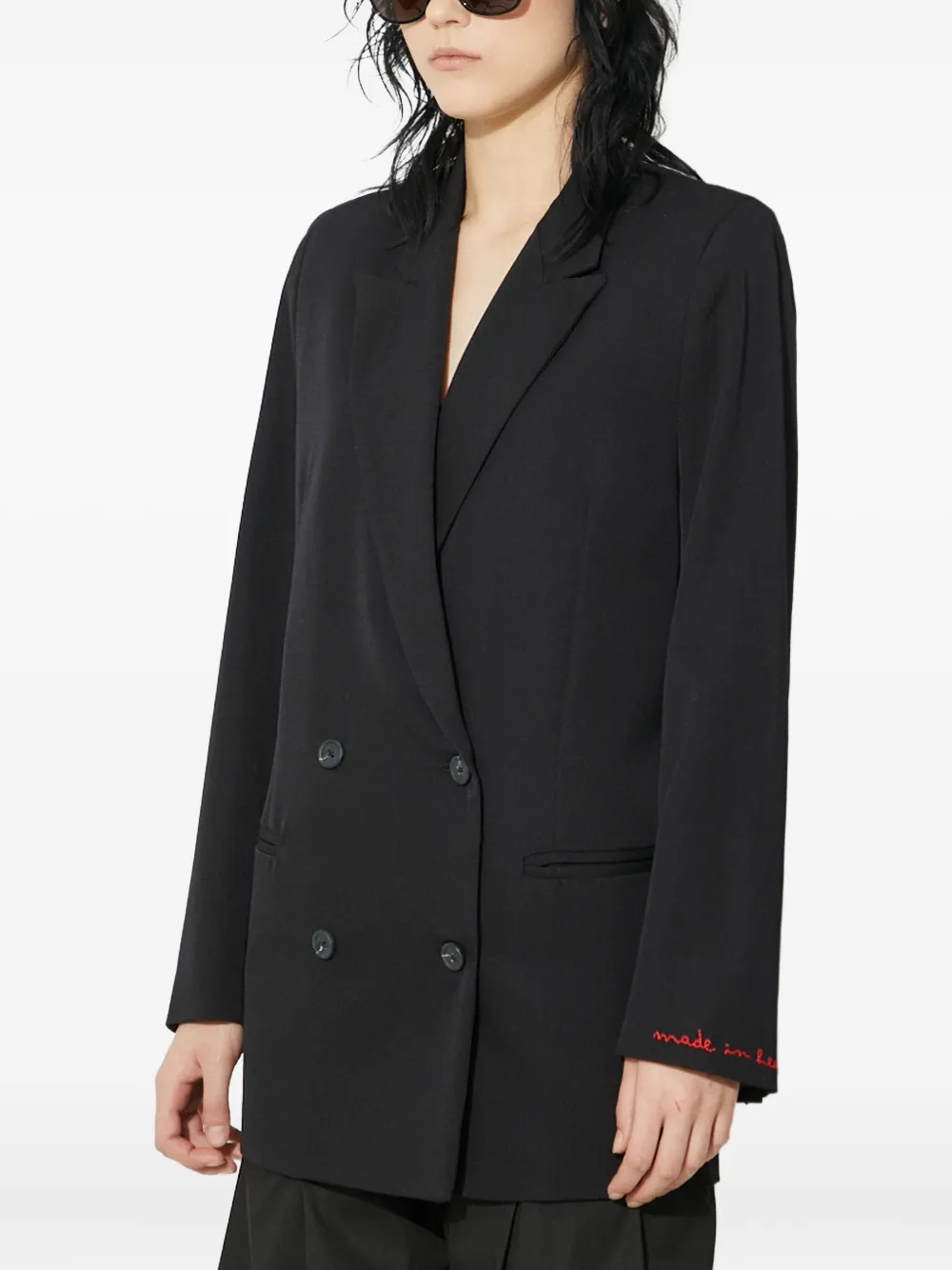 Fiorucci Blazer met borduurwerk en dubbele rij knopen Zwart