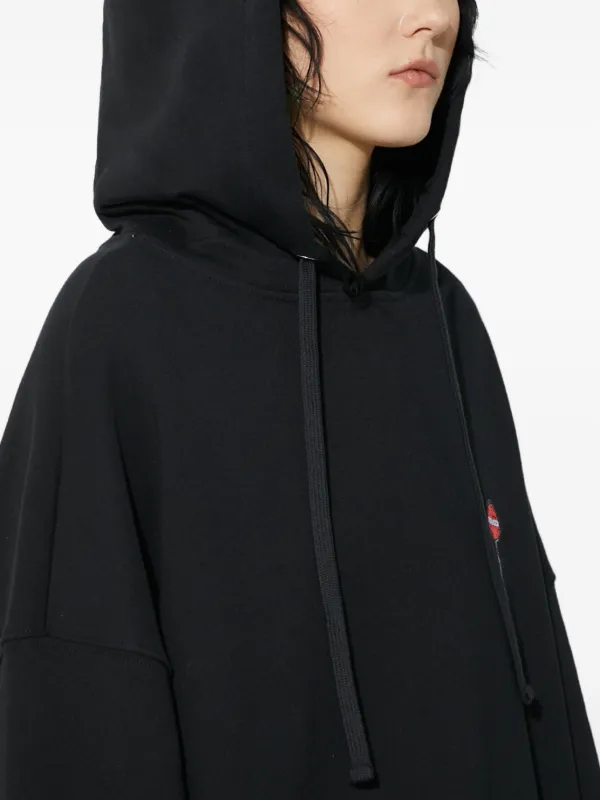 Fiorucci Felpa Con Ricamo e Cappuccio Nero FARFETCH IT