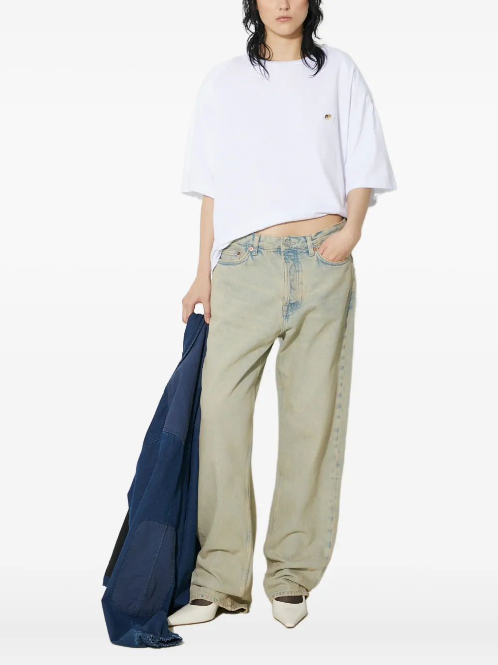 Fiorucci embroidered short-sleeve T-shirt | White | Image 1