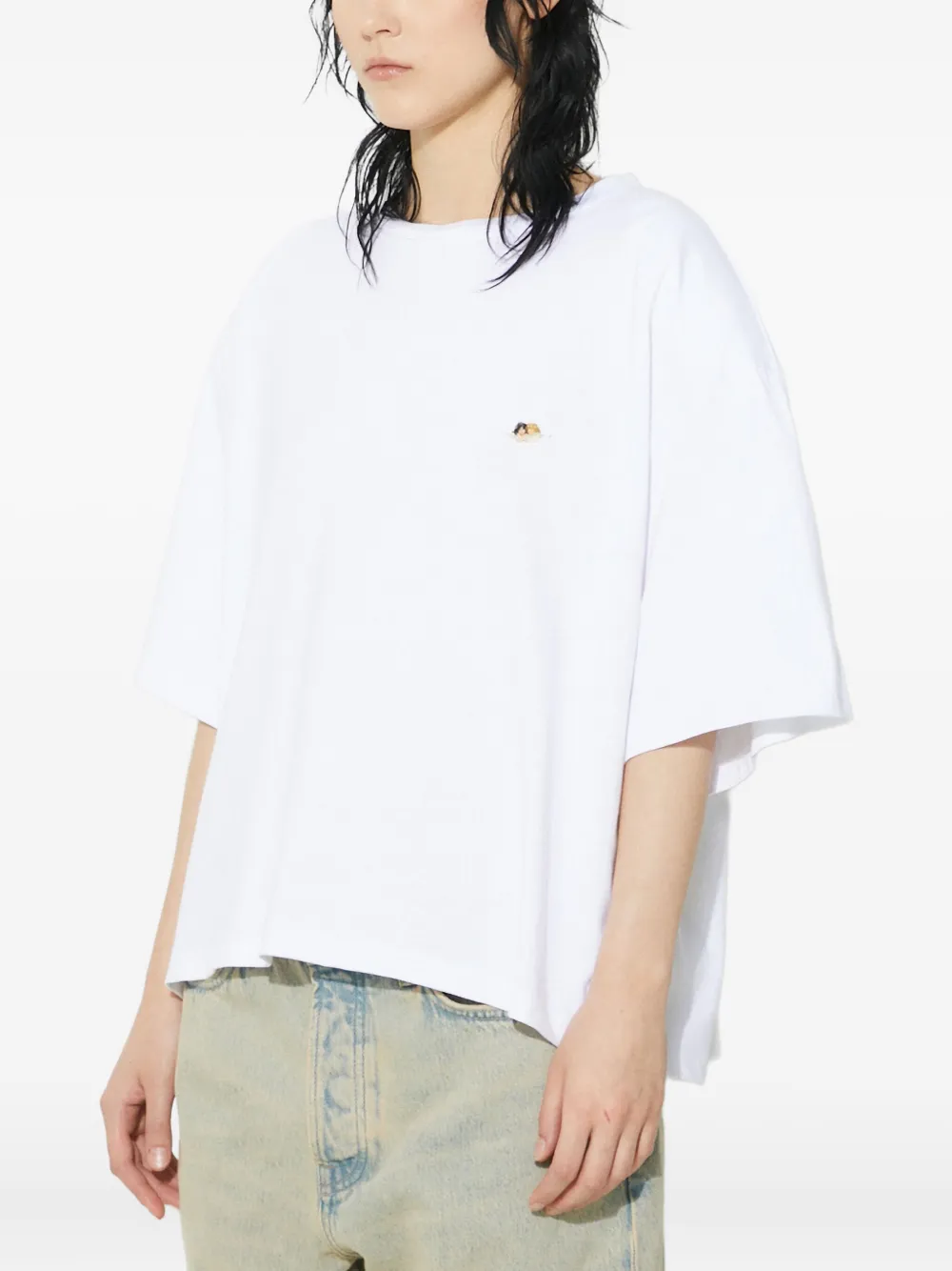 Fiorucci embroidered short-sleeve T-shirt Wit