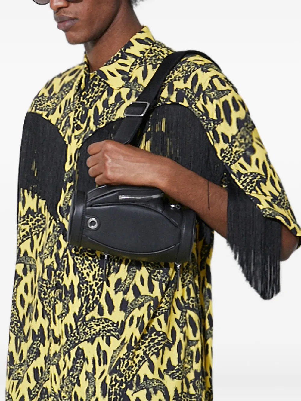 Fiorucci leopard-print fringe shirt Geel