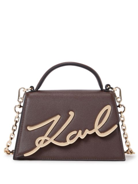 Karl Lagerfeld small Signature leather cross body bag WOMEN