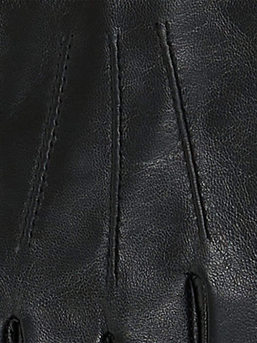 Shop Karl Lagerfeld Signature Leather Gloves In Black