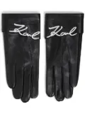 Karl Lagerfeld Signature leather gloves - Black