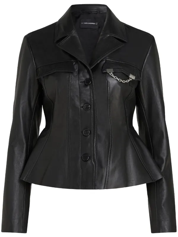 Karl lagerfeld women's leather jacket hotsell