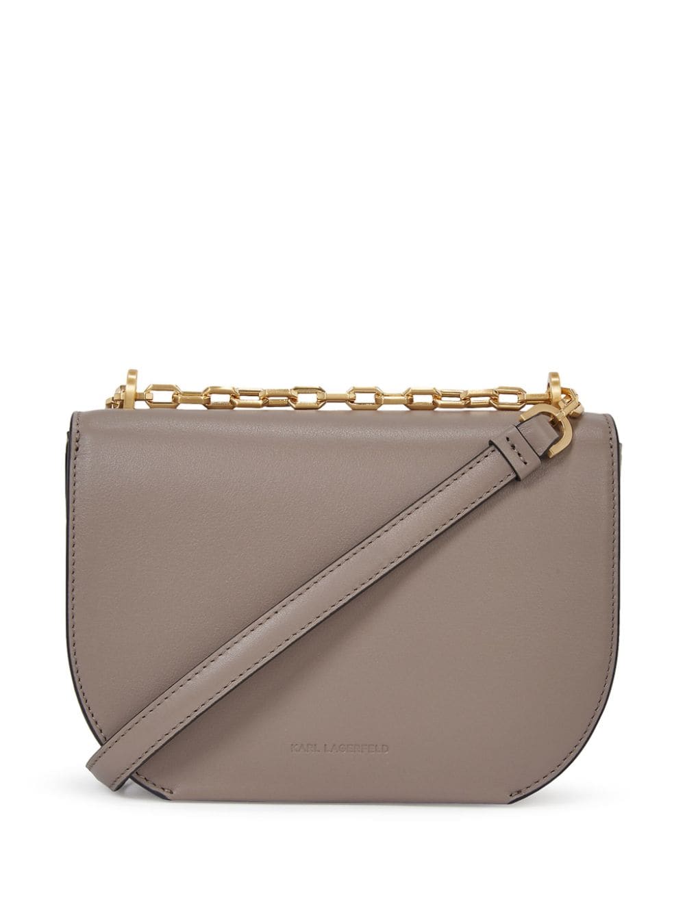 Shop Karl Lagerfeld Small K/forever Leather Cross Body Bag In Neutrals