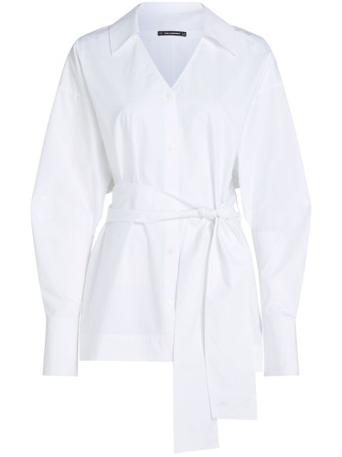 Karl Lagerfeld belted poplin shirt