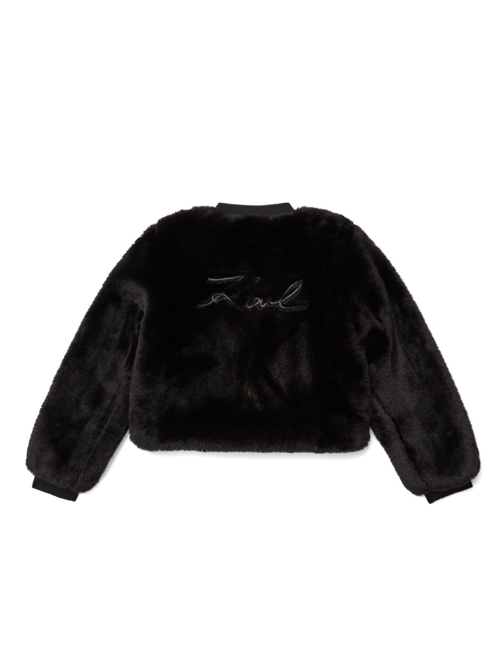 Karl Lagerfeld Kids Donsjack met geborduurde patch Zwart