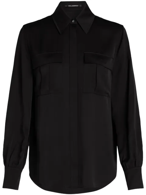 Karl Lagerfeld camisa cargo de satén