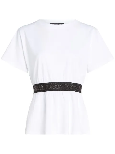Karl Lagerfeld glitter logo-tape T-shirt
