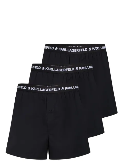 Karl Lagerfeld logo-waistband woven boxer shorts (pack of three)