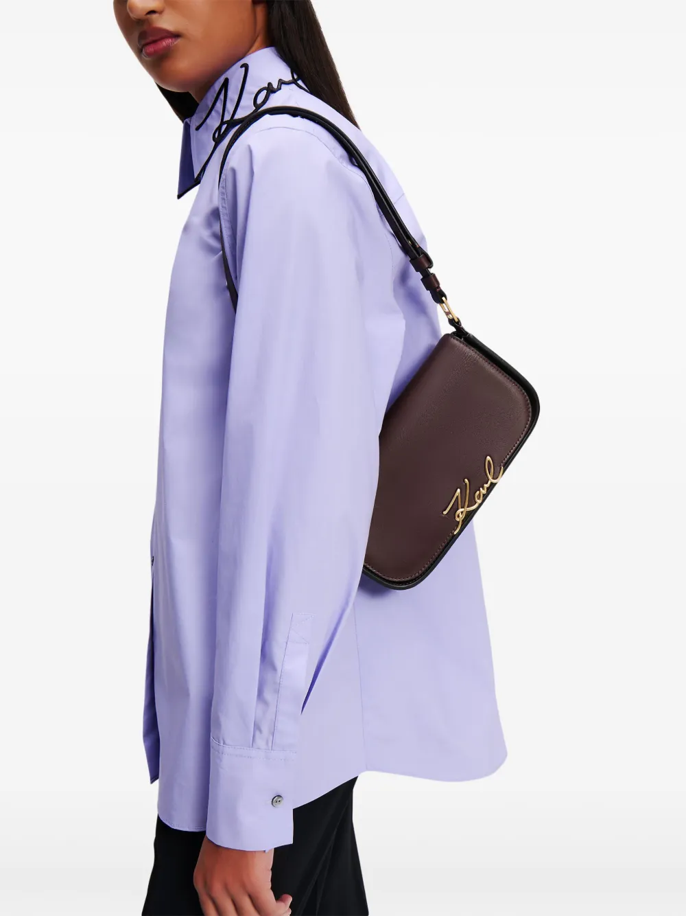 Karl Lagerfeld K/Signature kleine schoudertas - Bruin