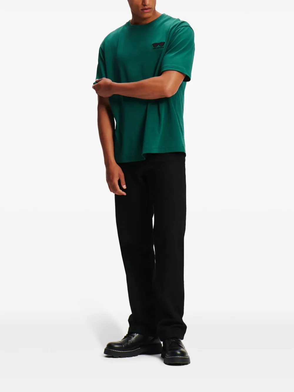 Karl Lagerfeld logo-embroidered T-shirt - Groen