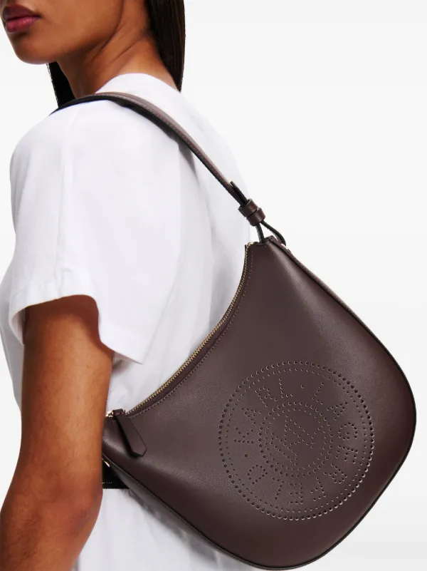 Karl Lagerfeld K/Circle Moon レザーショルダーバッグ | ブラウン 