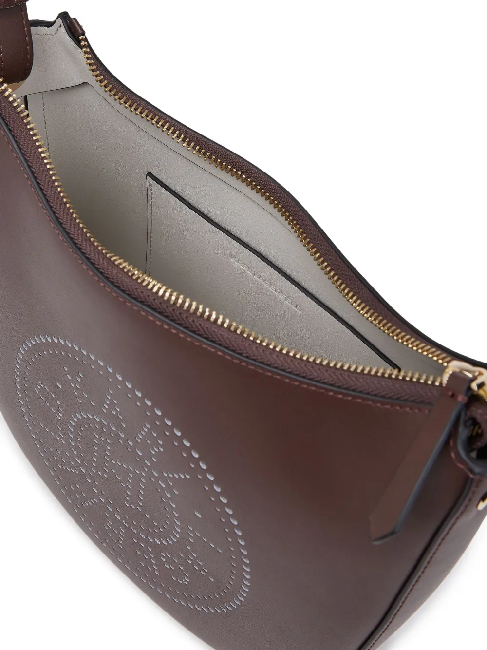 Karl Lagerfeld K Circle Moon leren schoudertas Bruin