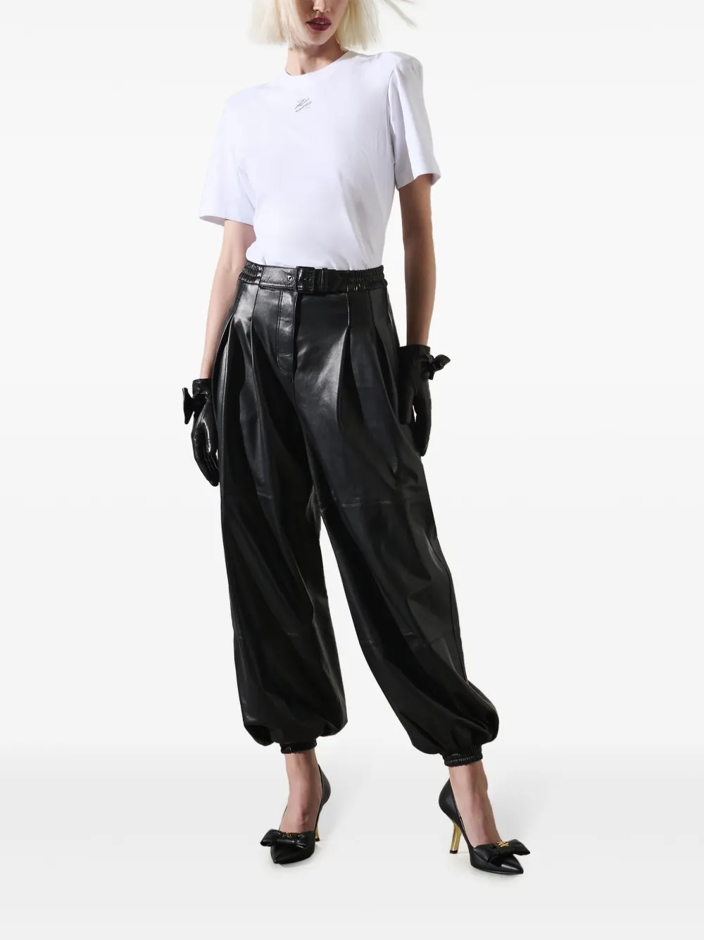 Karl Lagerfeld leather trousers - Zwart