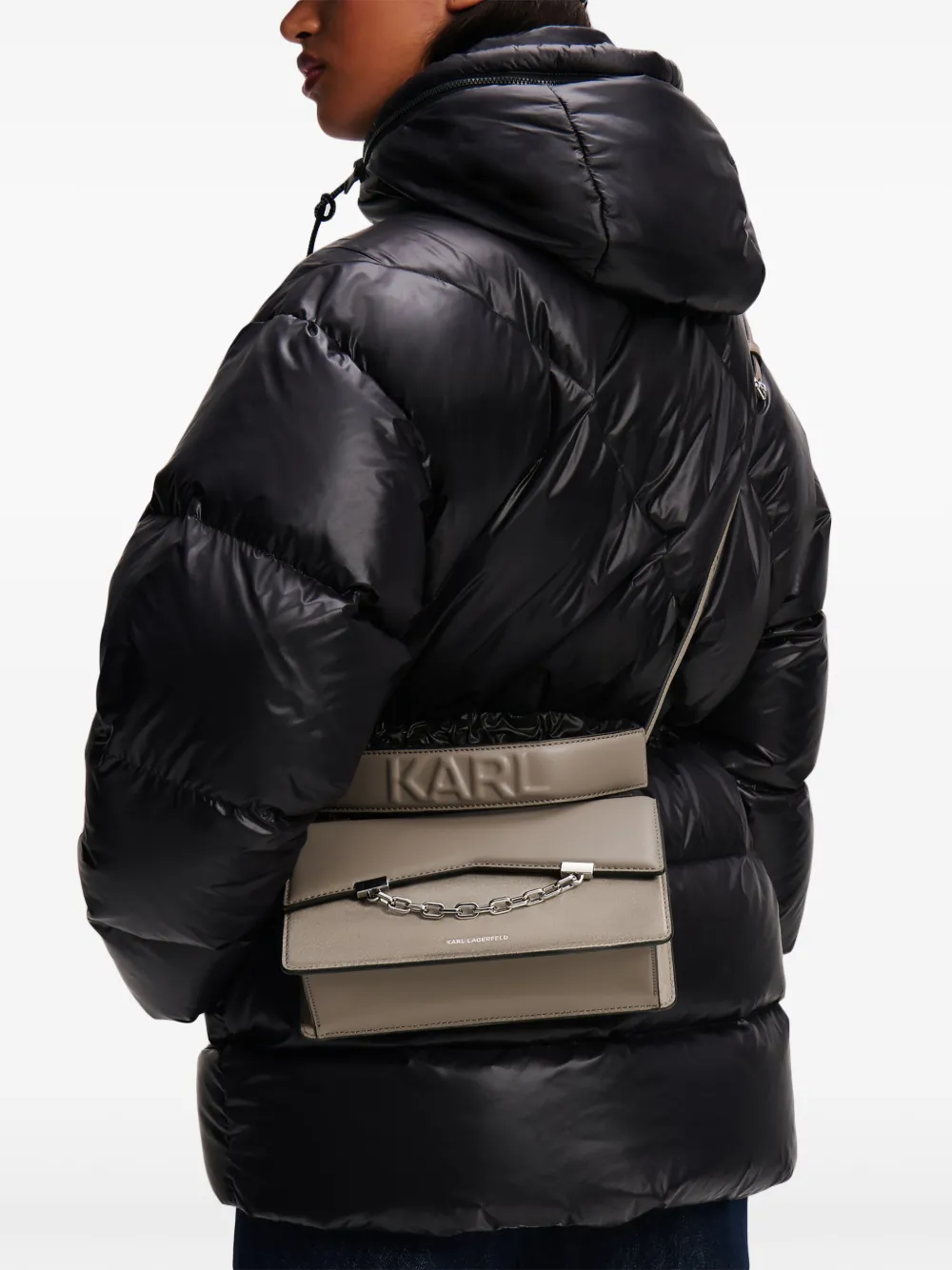 Karl Lagerfeld K Seven Grainy suède crossbodytas Beige