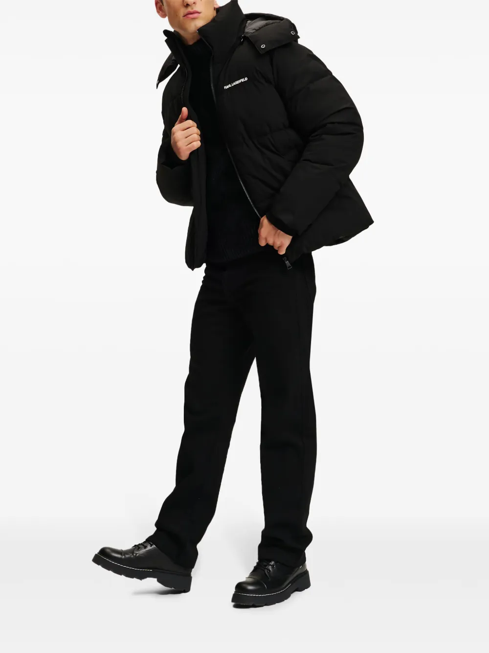Karl Lagerfeld quilted puffer jacket - Zwart