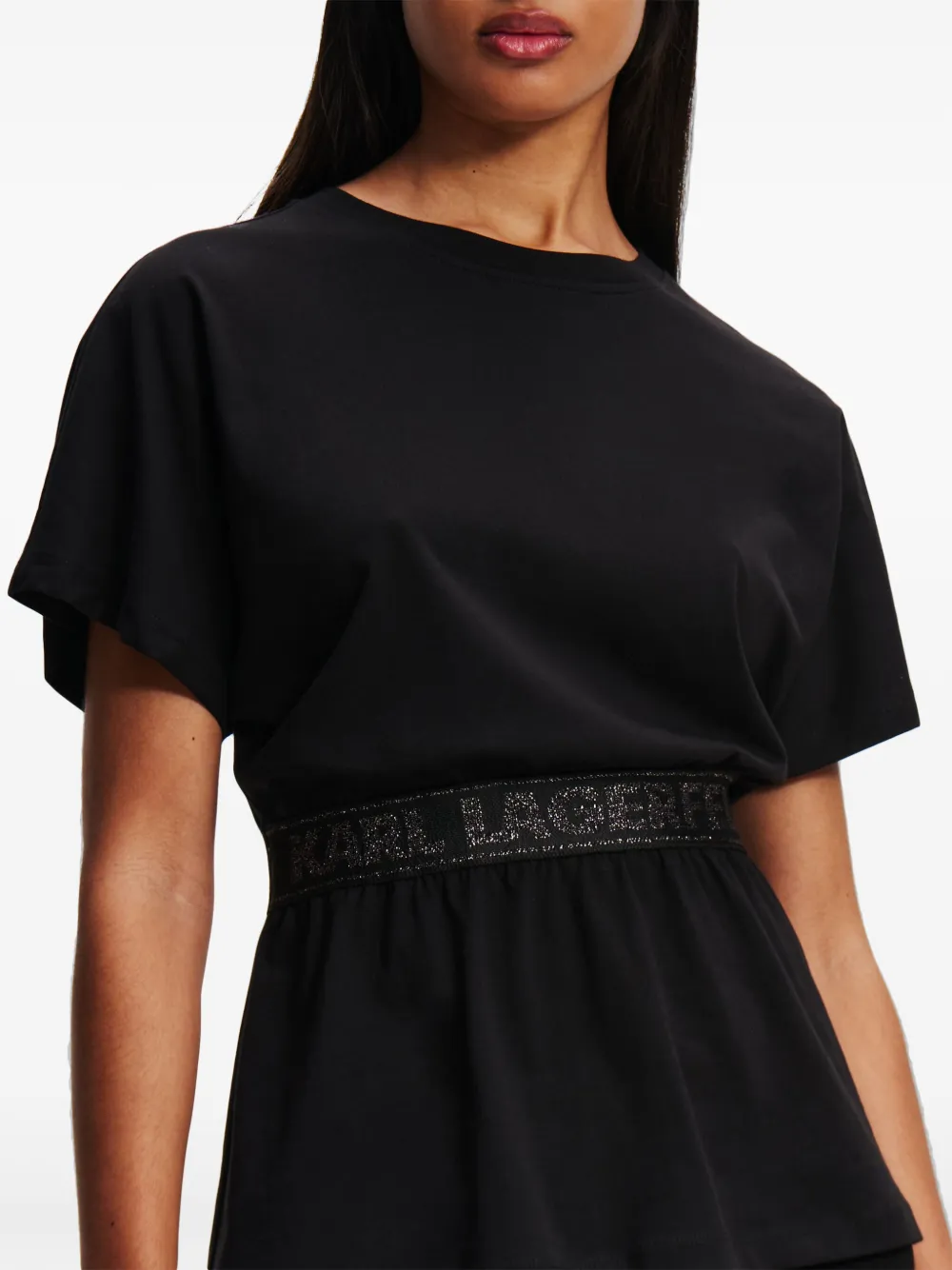 Karl Lagerfeld T-shirt met logoband Zwart