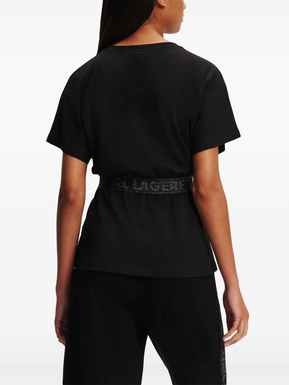 Karl Lagerfeld T-shirt met logoband Zwart