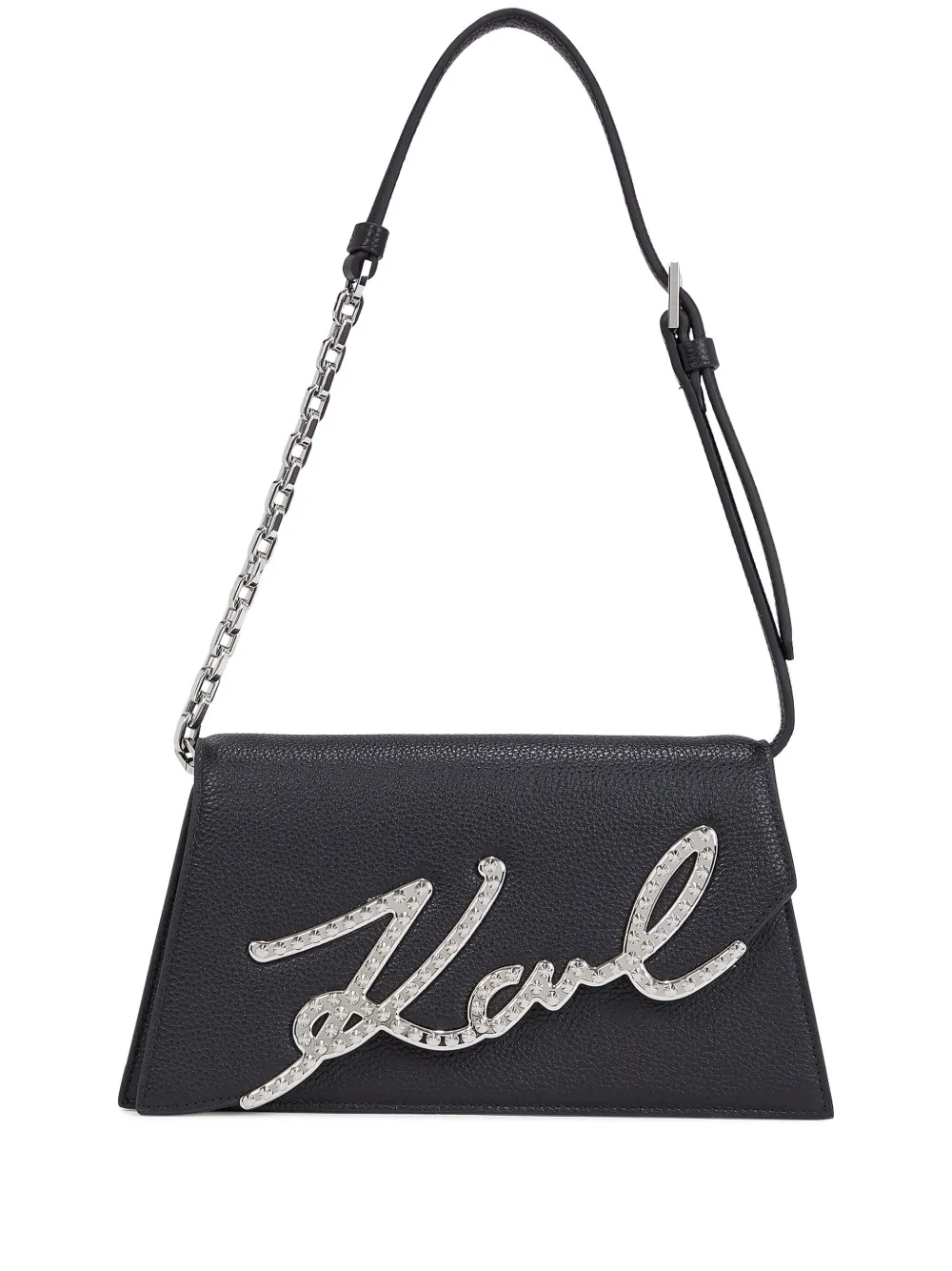 Karl Lagerfeld Signature studded leather shoulder bag women Leather One Size Black