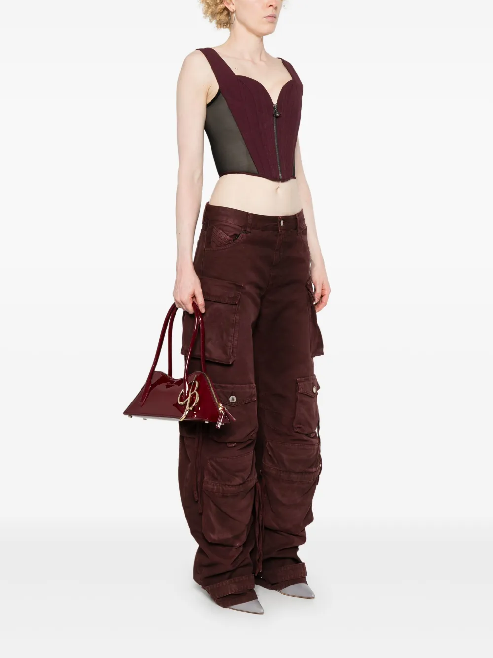 Blumarine Kiss Me leren schoudertas - Rood