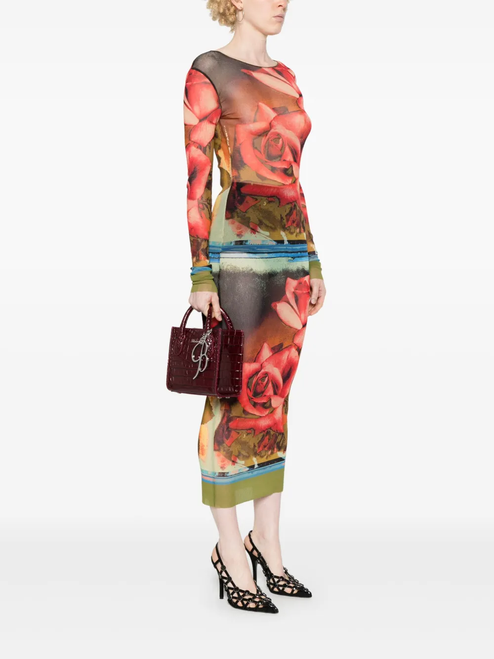 Blumarine Tas met krokodillen-reliëf - Rood