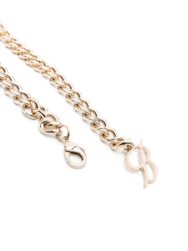 【関税込み】Blumarine ゴールド ロゴ チェーンベルト Blumarine logo-pendant Chain Belt | Gold | FARFETCH JO