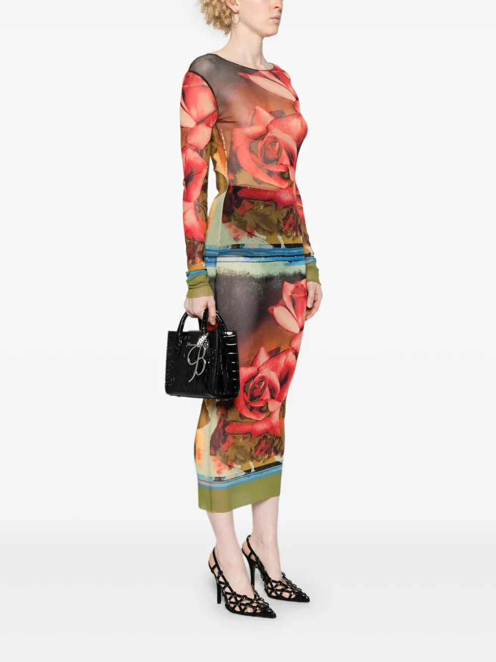 Blumarine Tas met krokodillen-reliëf - Zwart