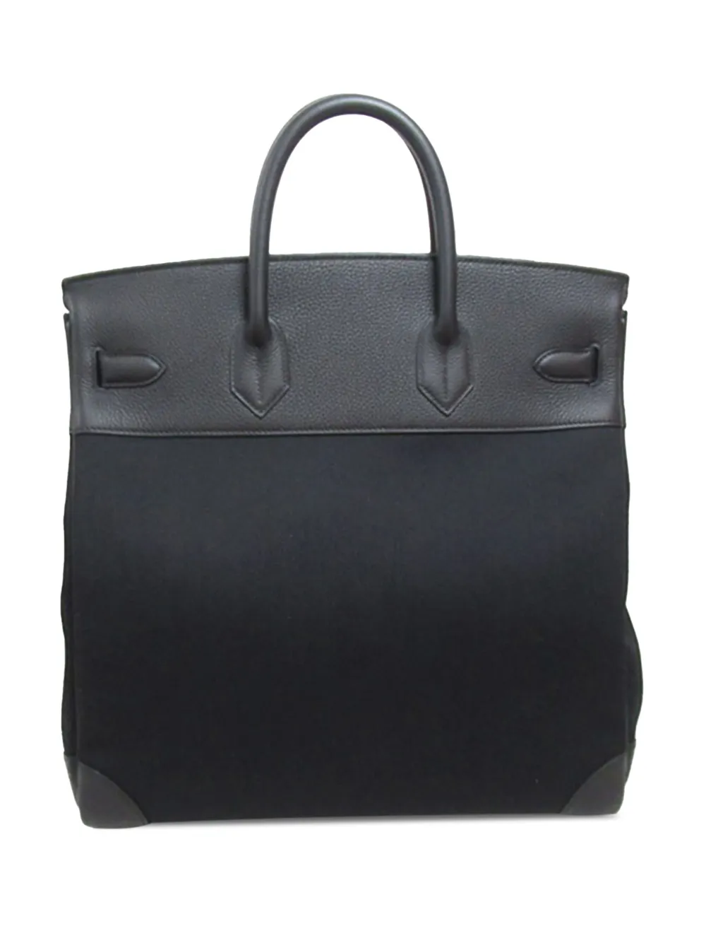 Hermès Pre-Owned 2023 Togo Leather and Toile H Haut à Courroies 40 handtas - Zwart