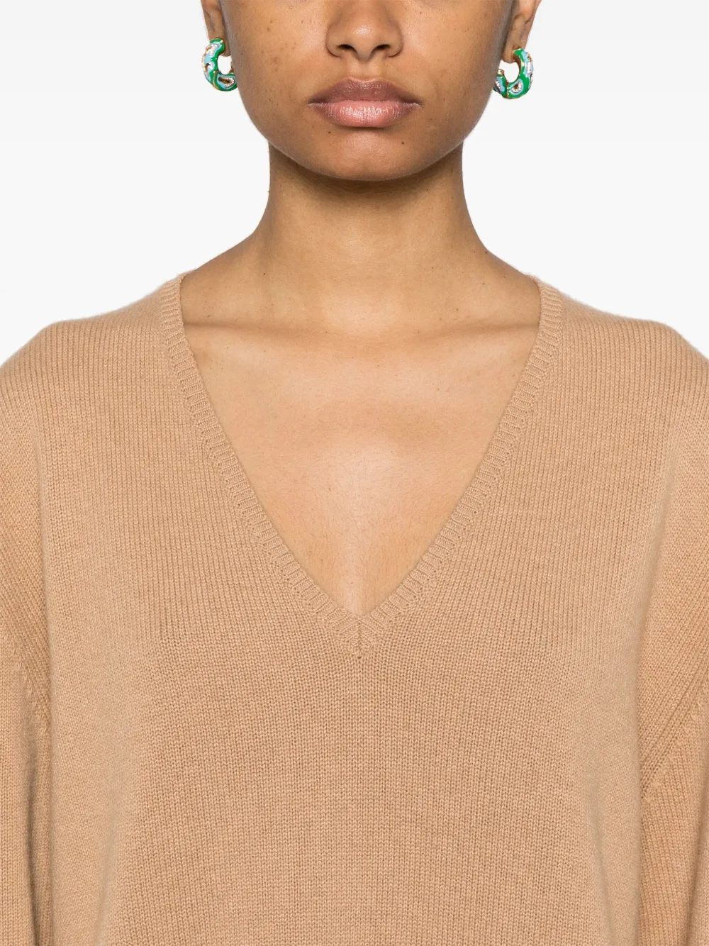 Fabiana Filippi Jurk met V-hals Beige